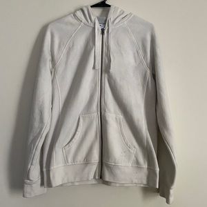 White Authentic Champion Hoodie Zip Up Size M